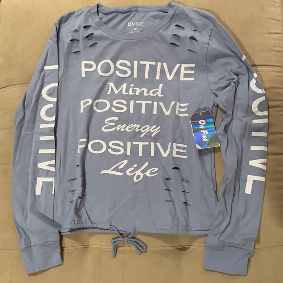 On Fire long sleeve tee “Positive Mind…” - Picture 5 of 7